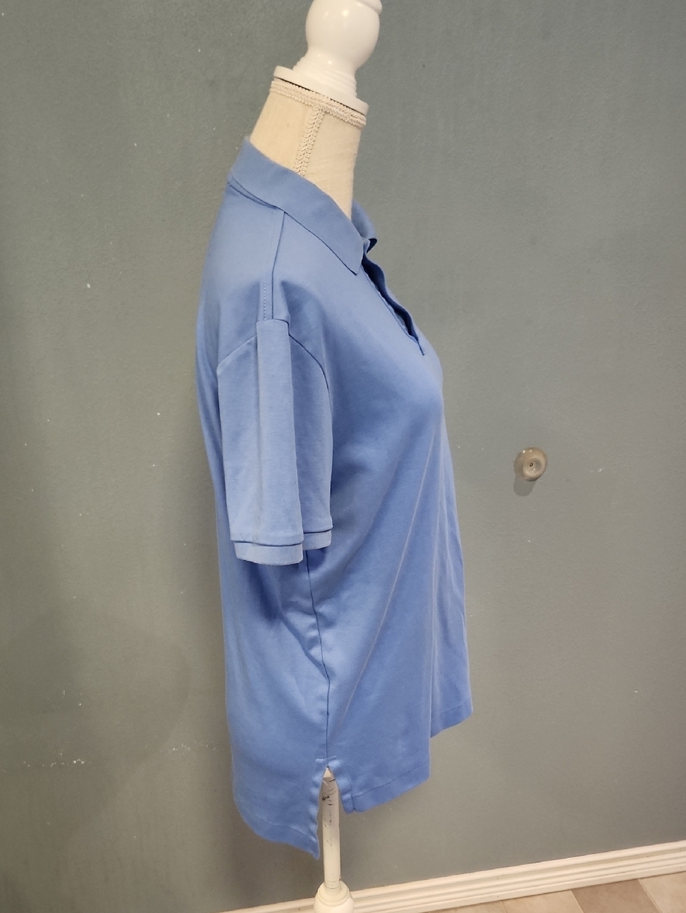 Polo RalphLauren Pima Soft Touch Cotton High-lowHem Shirt Embroidery Pony Preppy - Picture 4 of 9